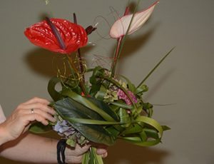 Small flower bouquet with Anthurium